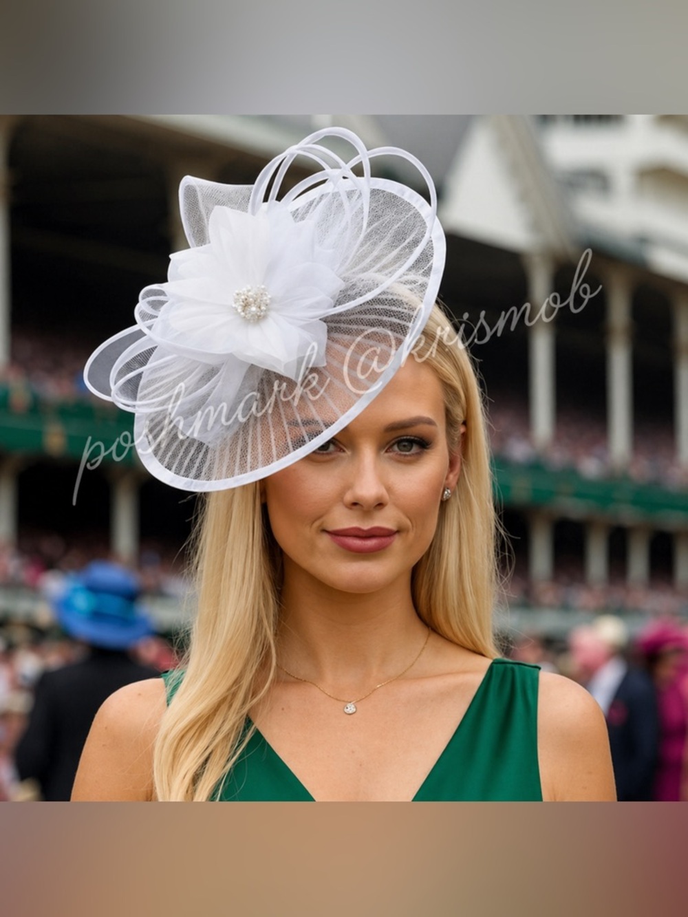 Kentucky Derby Hat White Fascinator Floral Feather Fascinator Headwear Oaks Tea